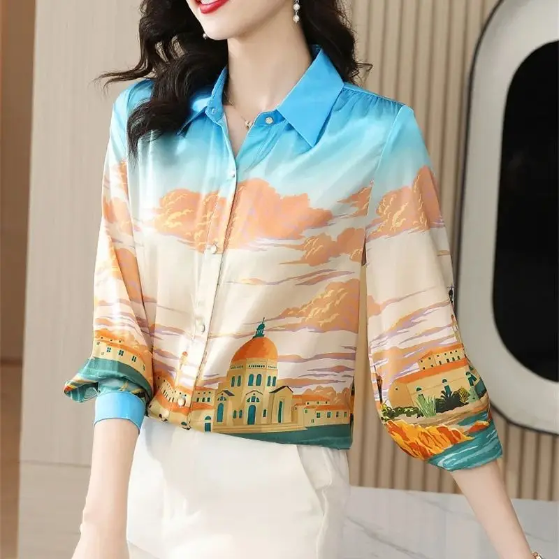 Женская блузка с рисунком, модная Роскошная блузка в французском стиле, весна
Женская блузка с рисунком, модная Роскошная блузка в французском стиле, весна