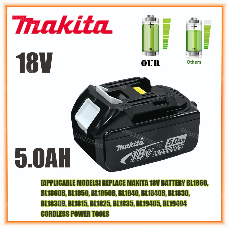 Makita Original 18V 5.0AH 6.0AH Rechargeable Power Tool Battery LED Lithium Ion Replacement LXT BL1860B BL1860 BL1850
Makita Original 18V 5.0AH 6.0AH Rechargeable Power Tool Battery LED Lithium Ion Replacement LXT BL1860B BL1860 BL1850