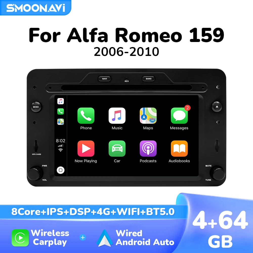 AI Voice Wireless Carplay Car DVD Player For Alfa Romeo Spider Brera 159 Sportwagon 2006 Radio Android 12 4G Wifi GPS Navigation
AI Voice Wireless Carplay Car DVD Player For Alfa Romeo Spider Brera 159 Sportwagon 2006 Radio Android 12 4G Wifi GPS Navigation