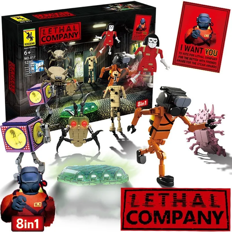 

Игрушка «летальная компания», строительные блоки, кирпичи Crewmate Brickheadz MOC Фатальная Коллекционная модель, игрушечная фигурка для детей, подарок на день рождения
