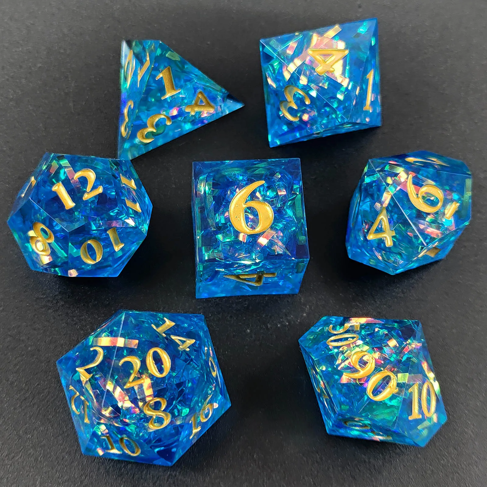 

Resin Dice 7 Set RPG D&D Dungeons & Dragons Premium Polyhedral Game Dice Set for-Tabletop, Board and Card Games.