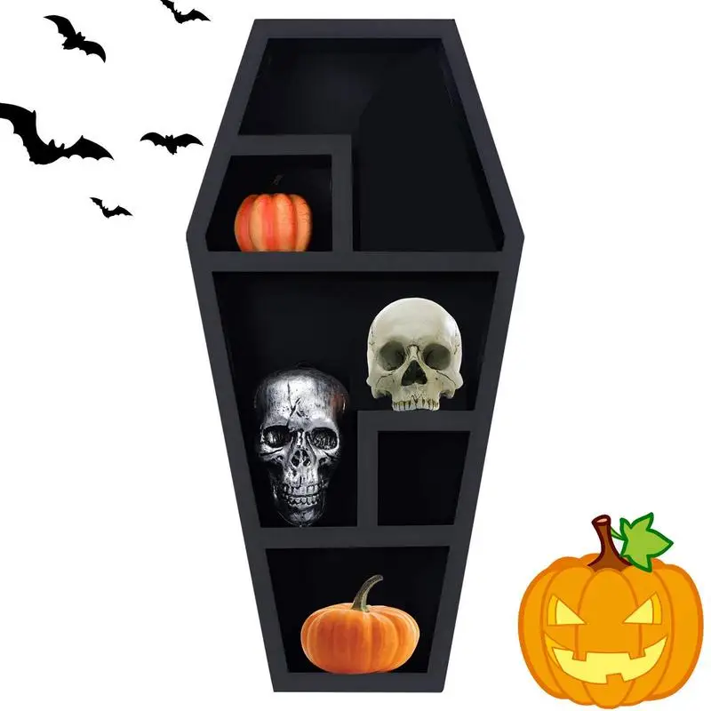 

Coffin Shelf Decorative Coffin Rack For Gothic Decor Free Standing Or Wall Hanging Coffin Decor Shelves For Home Bedroom