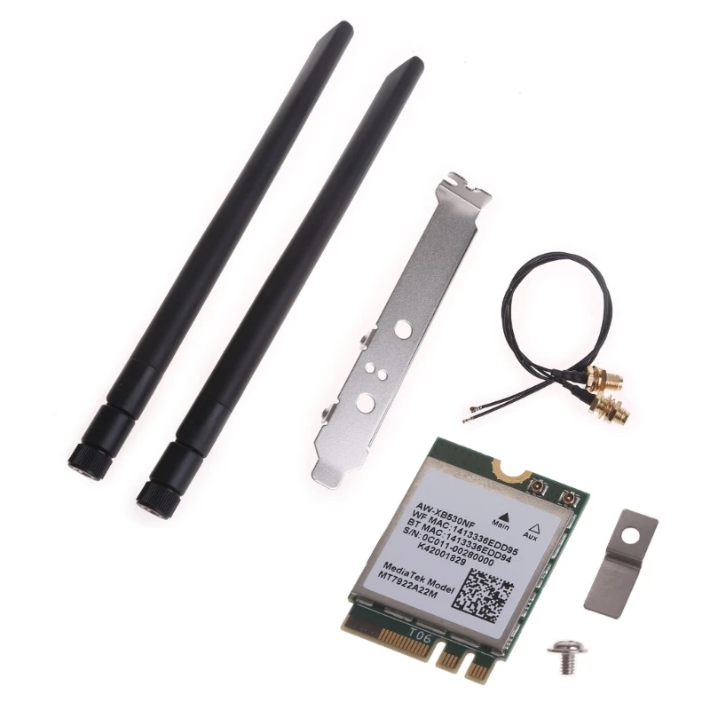 Wi-Fi 6E MT7922 AW-XB530NF Wireless LAN card 802.11AX WiFi BT 5.2 Adapter 2400Mbps NGFF Card
Wi-Fi 6E MT7922 AW-XB530NF Wireless LAN card 802.11AX WiFi BT 5.2 Adapter 2400Mbps NGFF Card