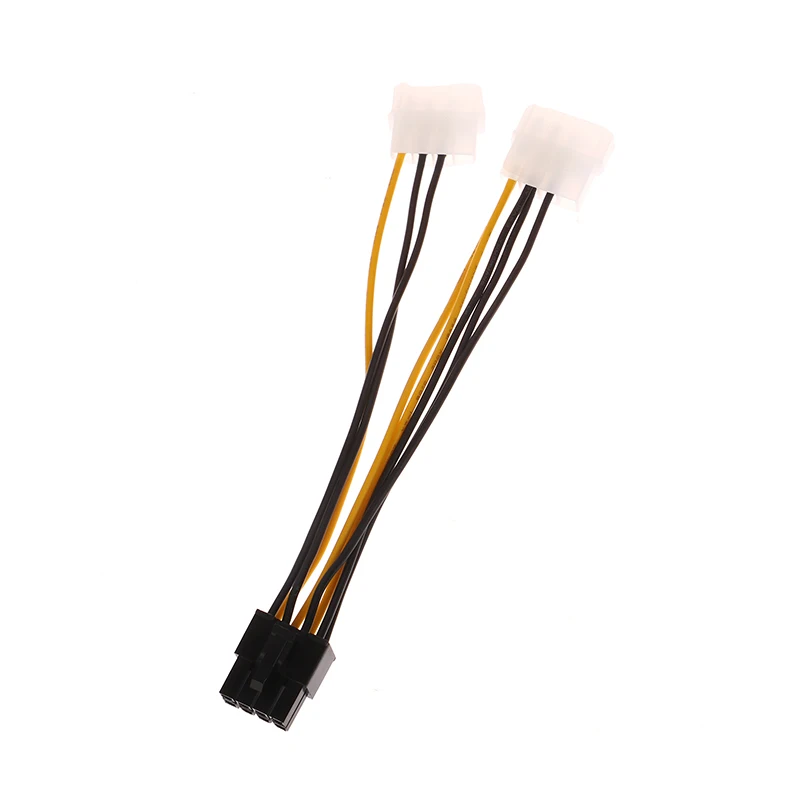 

1Pc 17cm 8Pin To Dual 4Pin Video Card Power Cord Y Shape 8 Pin PCI Express To Dual 4 Pin Molex Graphics Card Power Cable Adapter