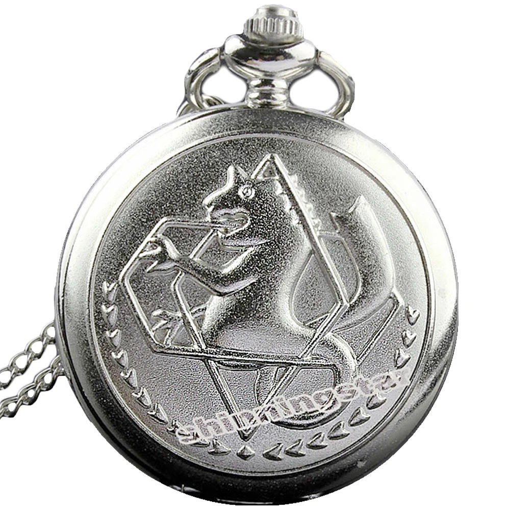 

Silver/Bronze Tone Fullmetal Alchemist Retro Pocket Watch Cosplay Edward Elric Anime Design Boy Pendant Necklace Chain Best Gift