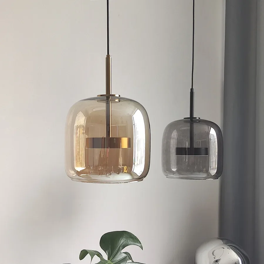 

Modern Glass Led Pendant Light Nordic Suspension Dining Room Chandelier For Restaurant Kitchen Bedroom Bedside Hanging Lamp