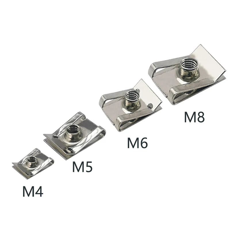 

Stainless Steel U Type Clips with Thread M6 M5 M4 M8 8mm 5mm 6mm 4mm Reed Nuts for Car Motorcycle Scooter ATV Moped tools 10Pcs