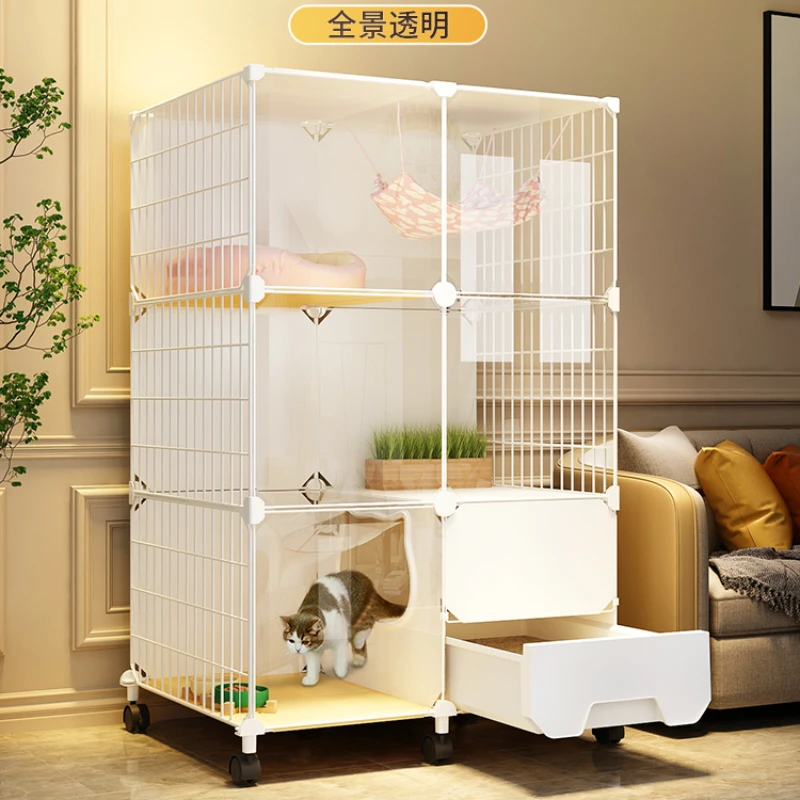 

Cat Cage Home Indoor Litter Box One Cat Villa Cat Nest Cattery Cat House Toilet Large Free Space