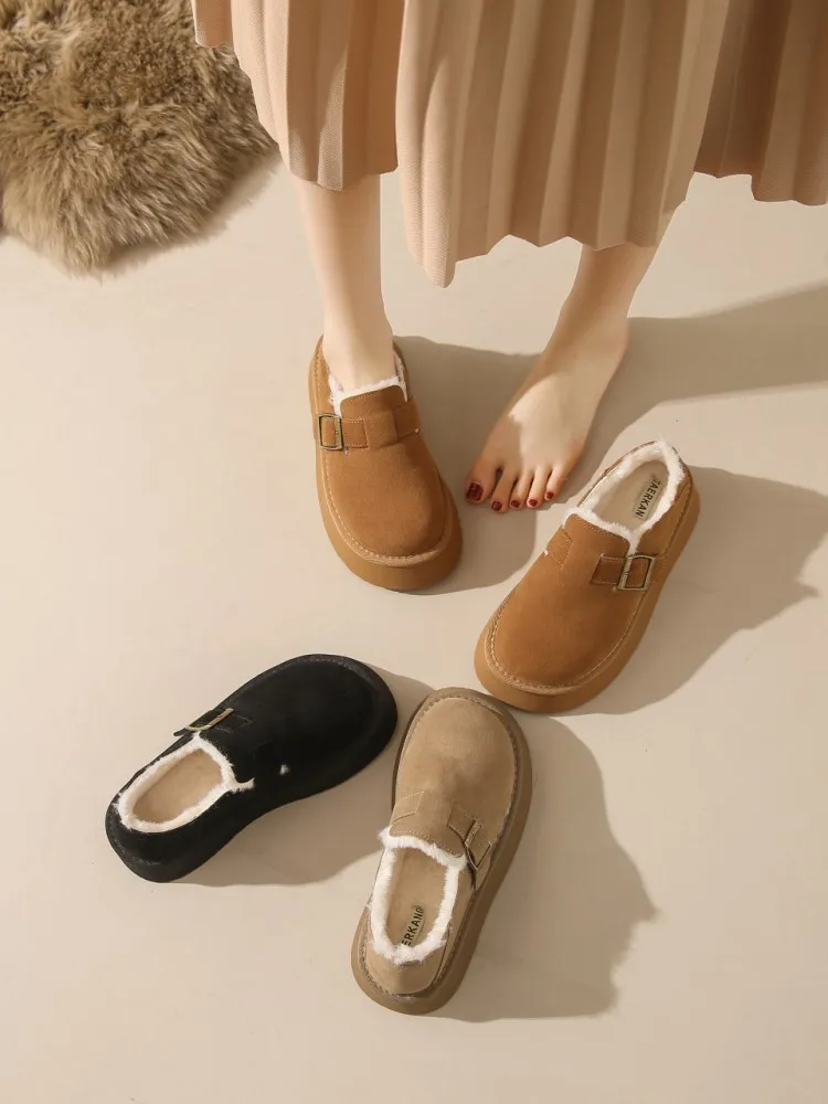 

Женские сапоги до середины икры, женская обувь, зимняя обувь для женщин, австралийская обувь с круглым носком на плоской подошве, Дамская резиновая обувь 2023 в стиле "Лолита"