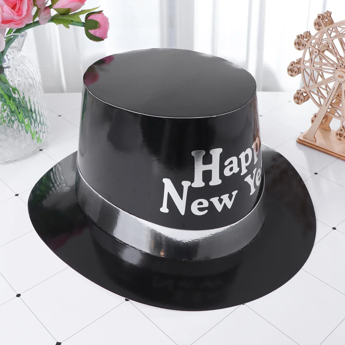 Stage Performance Jazz Hats Happy New Year Party Hats Glitter Letter Paper Hat Party Tophat Photo Props 29.5x26.5x15.5cm
Stage Performance Jazz Hats Happy New Year Party Hats Glitter Letter Paper Hat Party Tophat Photo Props 29.5x26.5x15.5cm