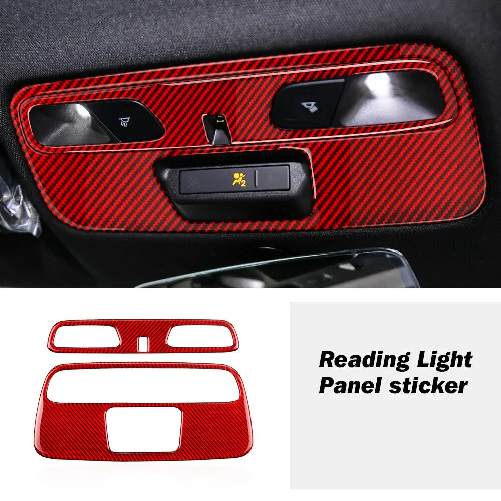 2X Black / Red Carbon Fiber Car Interior Reading Light Panel Cover Trim Decal Sticker for Chevrolet Camaro 2016-2020
2X Black / Red Carbon Fiber Car Interior Reading Light Panel Cover Trim Decal Sticker for Chevrolet Camaro 2016-2020