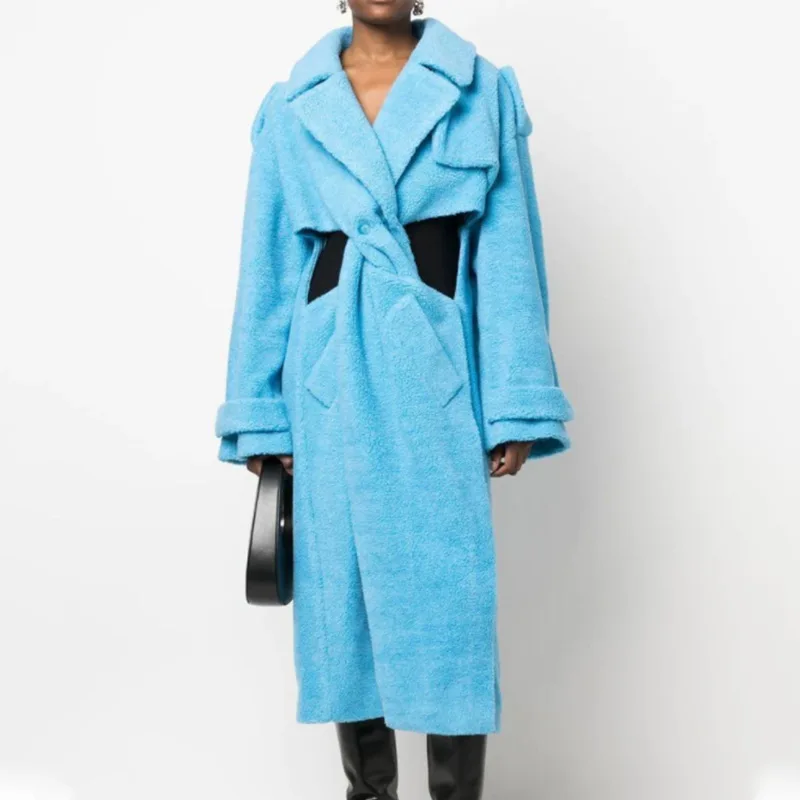 Lapel Hollow Out Twist Lambswool Coats For Women Long Sleeve Spliced Button Fashion Solid Chic Coat Female Clothing
Lapel Hollow Out Twist Lambswool Coats For Women Long Sleeve Spliced Button Fashion Solid Chic Coat Female Clothing