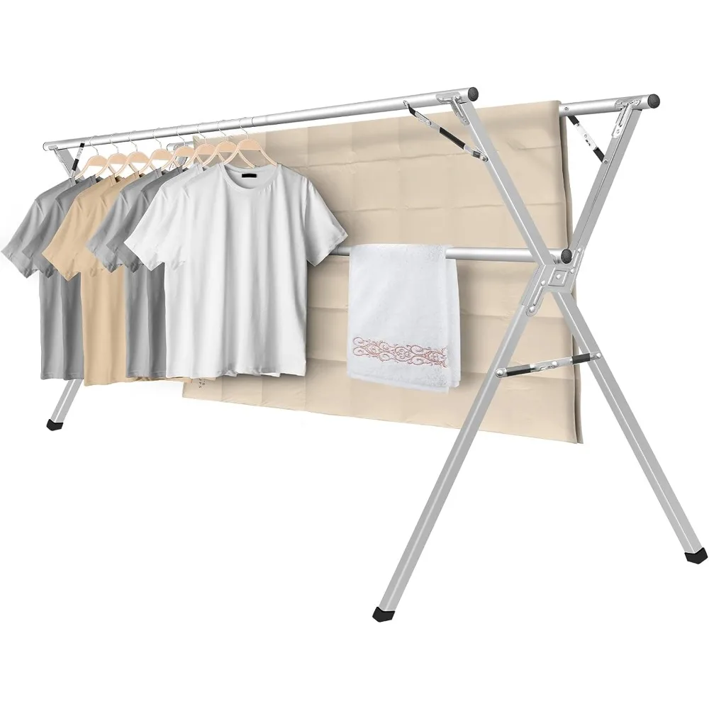 

Sillars Clothes Drying Rack, 79 inches Laundry Drying Rack Clothing Foldable & Collapsible Stainless Steel Heavy Duty