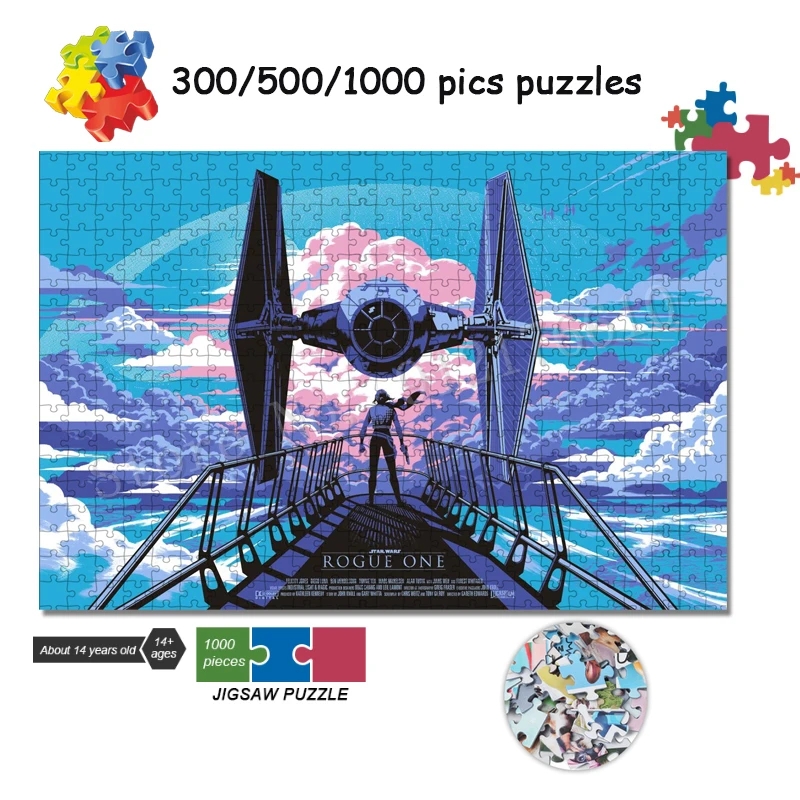 

Cartoon 300/500/1000 Pieces Jigsaw Puzzle Star Wars Rogue One Poster Modern Educational Geek Game Toys Diy Puzzles Crafts Decor