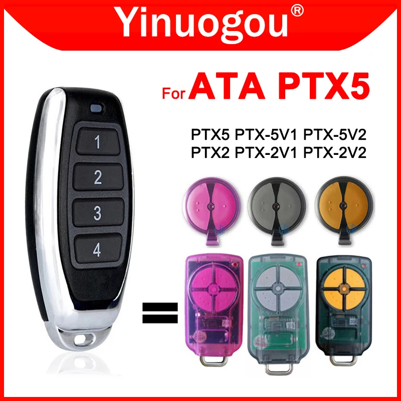 

For ATA PTX5 PTX 5 PTX-5 PTX-5v1 PTX-5v2 PTX2 PTX-2v1 PTX-2v2 Garage Door Remote Control 433.92MHz Rolling Code Gate Programming