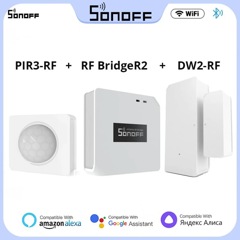 

SONOFF PIR3 Motion Sensor RF Bridge R2 433MHz DW2 Door Window Smart Scene Home Security By eWeLink Google Home Alexa Alice