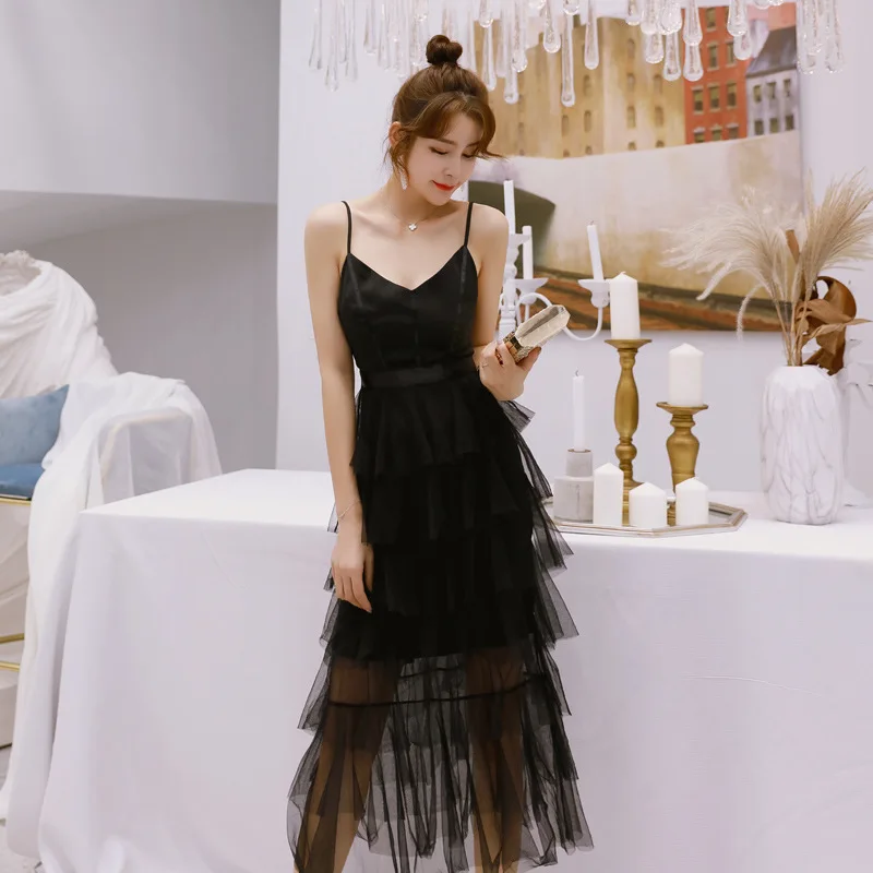Summer New Low-Cut V-neck Dress Women's Stitching Mesh Suspenders Black Dress Cake Skirt Backless Dress
Summer New Low-Cut V-neck Dress Women's Stitching Mesh Suspenders Black Dress Cake Skirt Backless Dress
