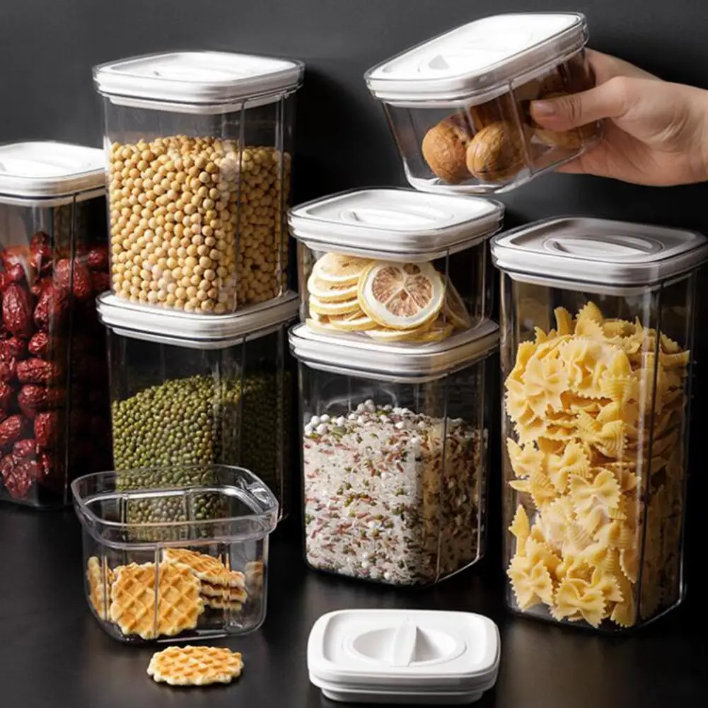 

Sealed Food Container Cereal Storage Container Capacity Transparent Airtight Cereal Storage Box Organize Kitchen with This