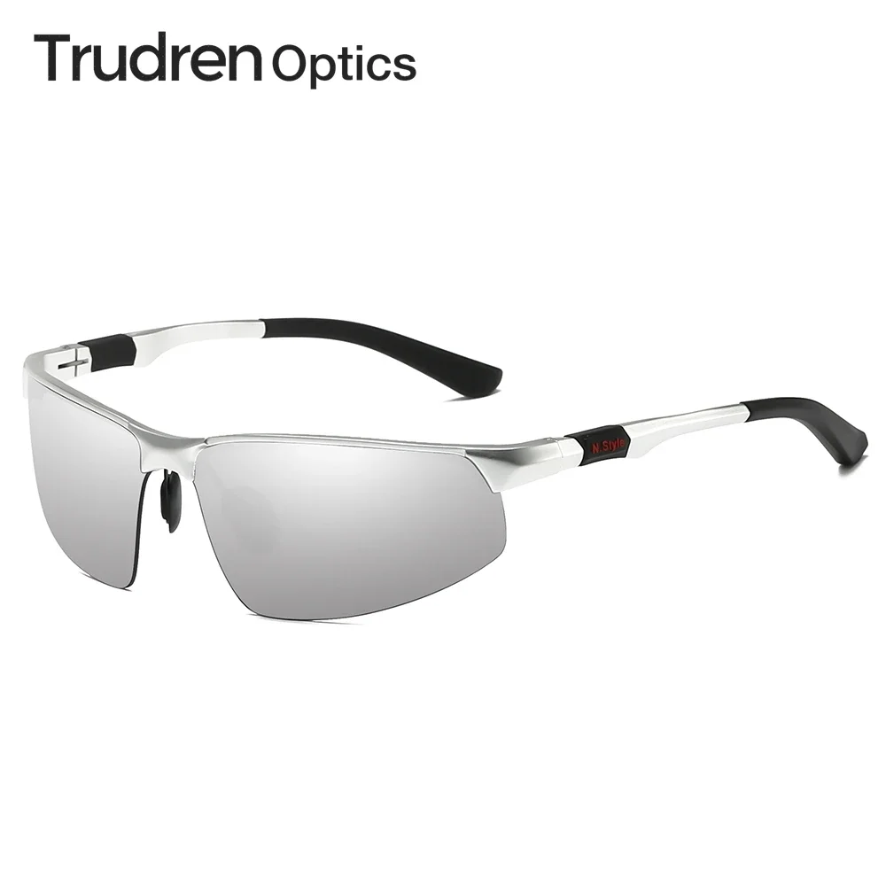 

Trudren Lightweight Aluminum Half-frame Fishing Sunglasses for Men Wrap-around Sports Sun Glasses UV400 Polarized Sunglass 5961