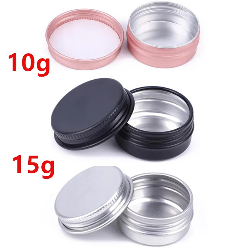

50PCS 10g 15g Aluminum Tin Jar For Cream Balm Nail Candle Cosmetic Container Refillable Bottles Tea Cans Metal Box Candle Jars 2