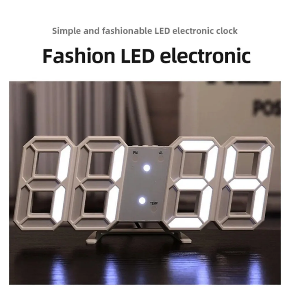 

Новые 3D светодиодные цифровые часы, светящиеся модные настенные часы, многофункциональные креативные электронные часы с USB-разъемом, украшение для дома