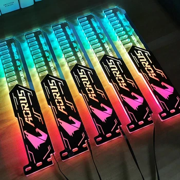 그래픽 카드 브래킷, 그래픽 카드 컴패니언 브래킷, 멋진 색상 변경 LED 라이트 스트립, LED 25cm