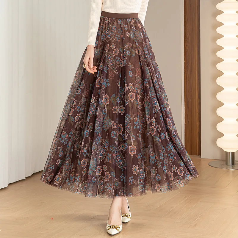 2023 Losse Mesh Maxi Skirt Long A Line Floral Skirts For Women A-line Summer Korean Style Fashion Casual Classic Ladies Skirts
2023 Losse Mesh Maxi Skirt Long A Line Floral Skirts For Women A-line Summer Korean Style Fashion Casual Classic Ladies Skirts