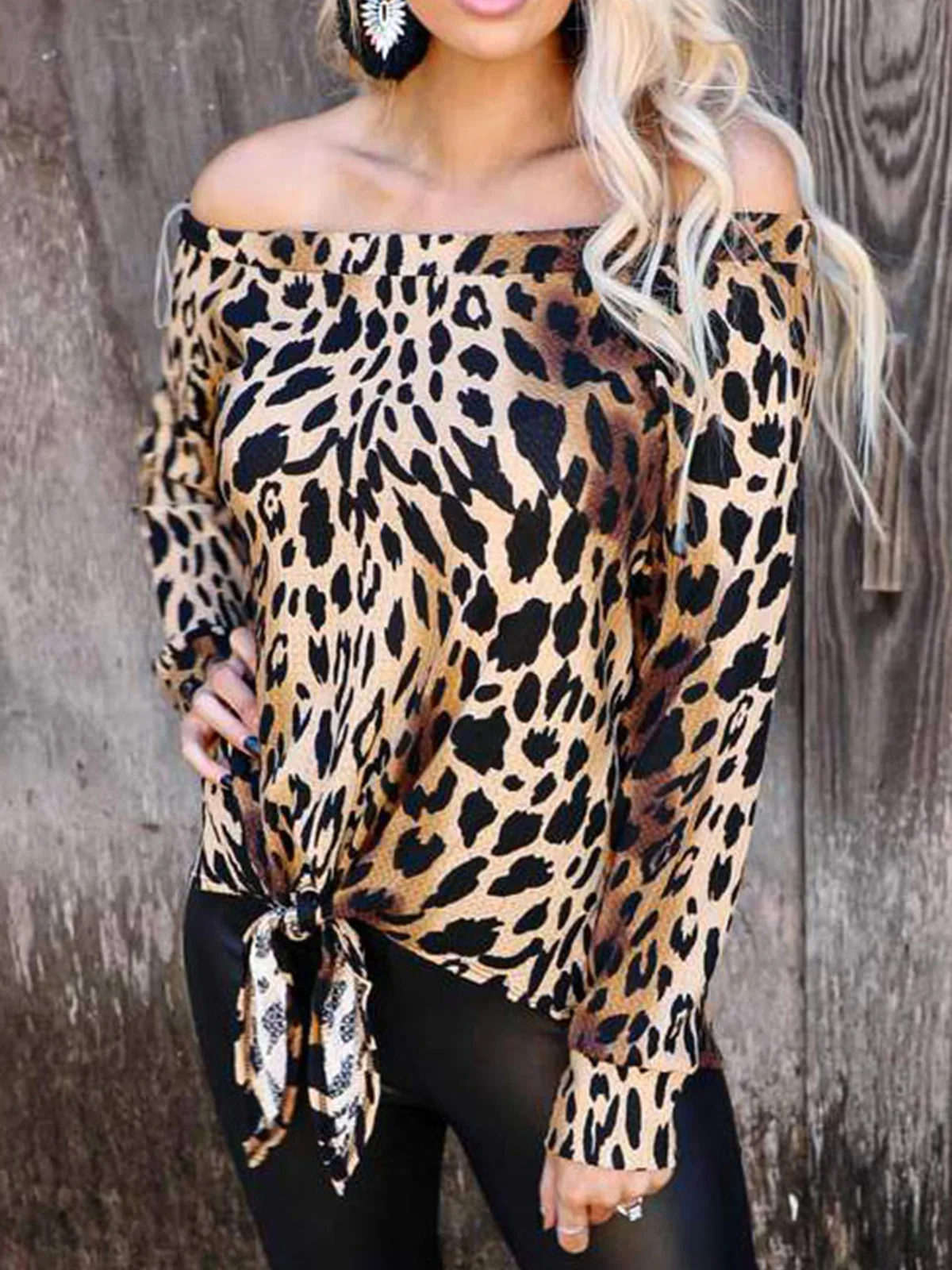 Leopard Tie Off Shoulder Blouse 2023 Autumn Sexy Vintage Fashion Women Comfy Casual Vacation Party Commuter Harajuku Streetwear
Leopard Tie Off Shoulder Blouse 2023 Autumn Sexy Vintage Fashion Women Comfy Casual Vacation Party Commuter Harajuku Streetwear