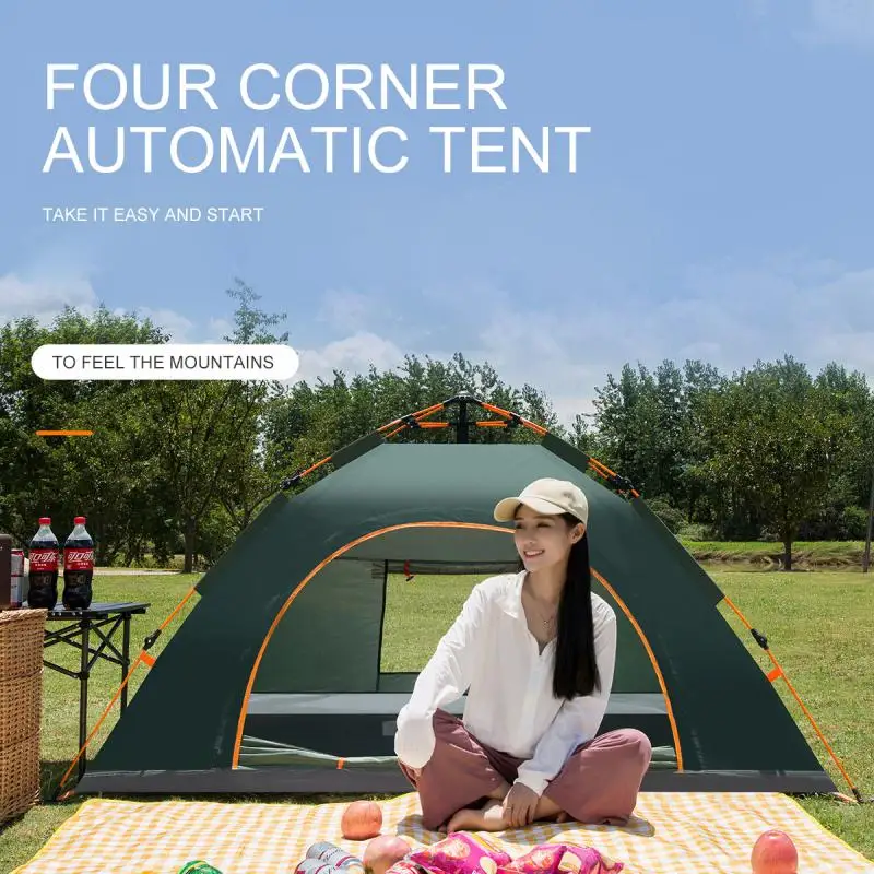 

Automatic Quick-opening Tent Outdoor Travel Camping Tent 2-3/3-4 Person Portable Rainproof Sunshine-proof Tent Fishing Hiking