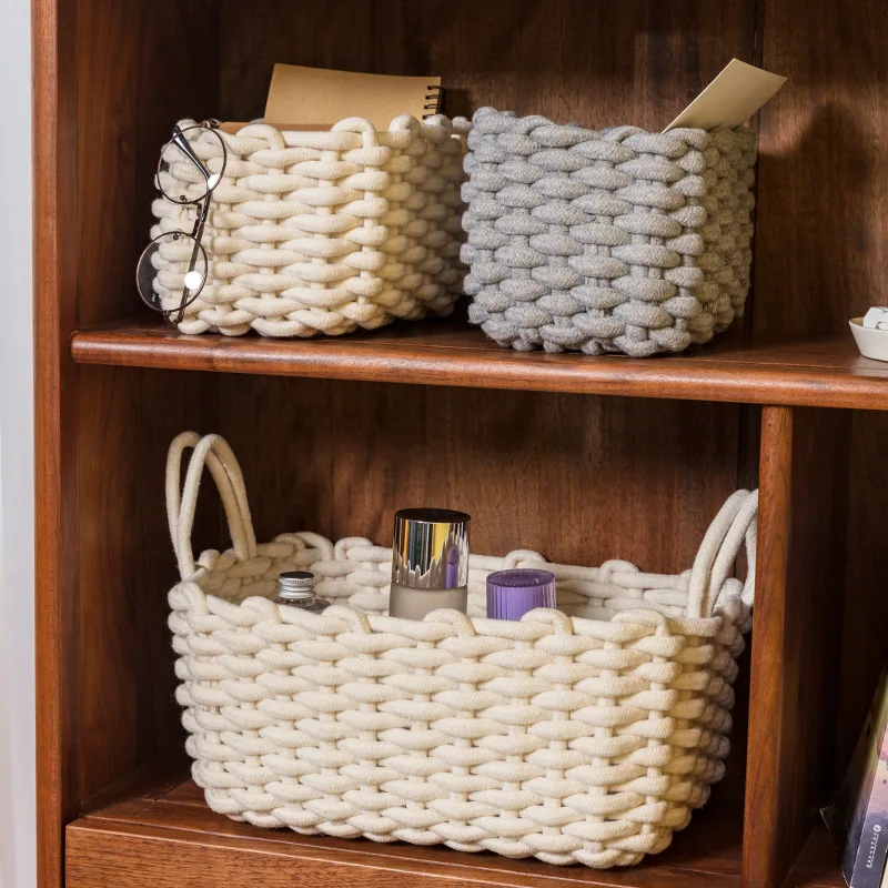 Portable Desktop Storage Basket Organizer Cosmetic Storage Box Linen Crochet Handmade Clothes Laundry Toy Snacks Storage Basket
Portable Desktop Storage Basket Organizer Cosmetic Storage Box Linen Crochet Handmade Clothes Laundry Toy Snacks Storage Basket