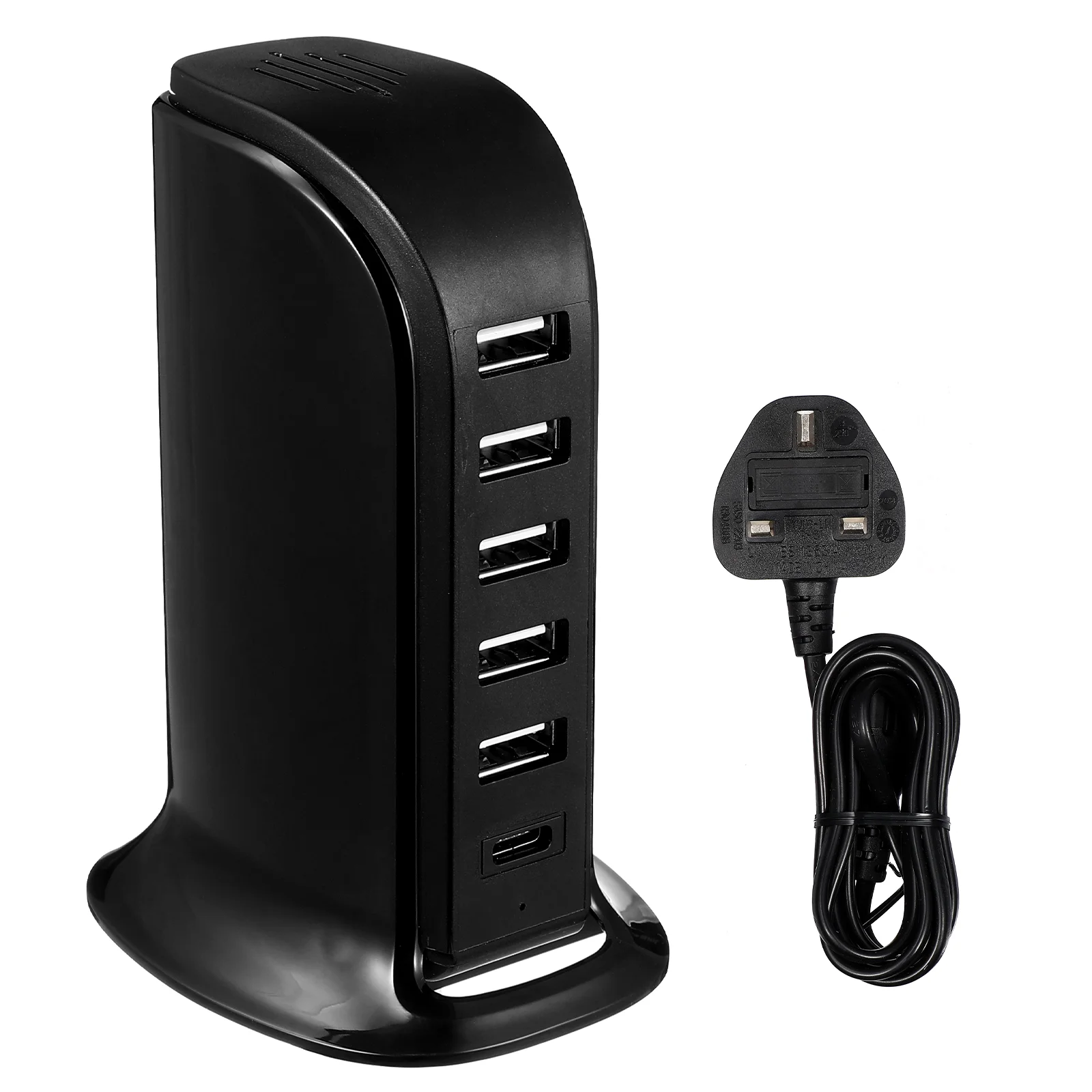 

20W Multi Port USB Charger Rapid Charging Station Desktop Travel Hub with UK Plug White Black