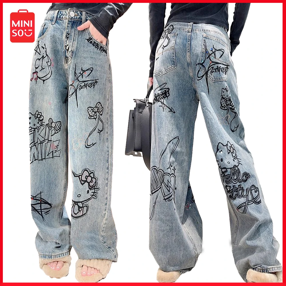 New Y2K Sanrio Hello Kitty Casual Cargo Pants Woman Autumn Vintage Streetwear Straight Loose Length Baggy High Waist Trousers
New Y2K Sanrio Hello Kitty Casual Cargo Pants Woman Autumn Vintage Streetwear Straight Loose Length Baggy High Waist Trousers
