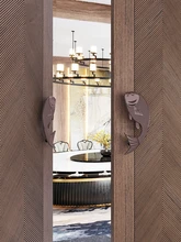 1Pair The semicircular handle of the new Chinese glass door means that there is a fish shape every year. Bronze handle.Dia.200mm
1Pair The semicircular handle of the new Chinese glass door means that there is a fish shape every year. Bronze handle.Dia.200mm