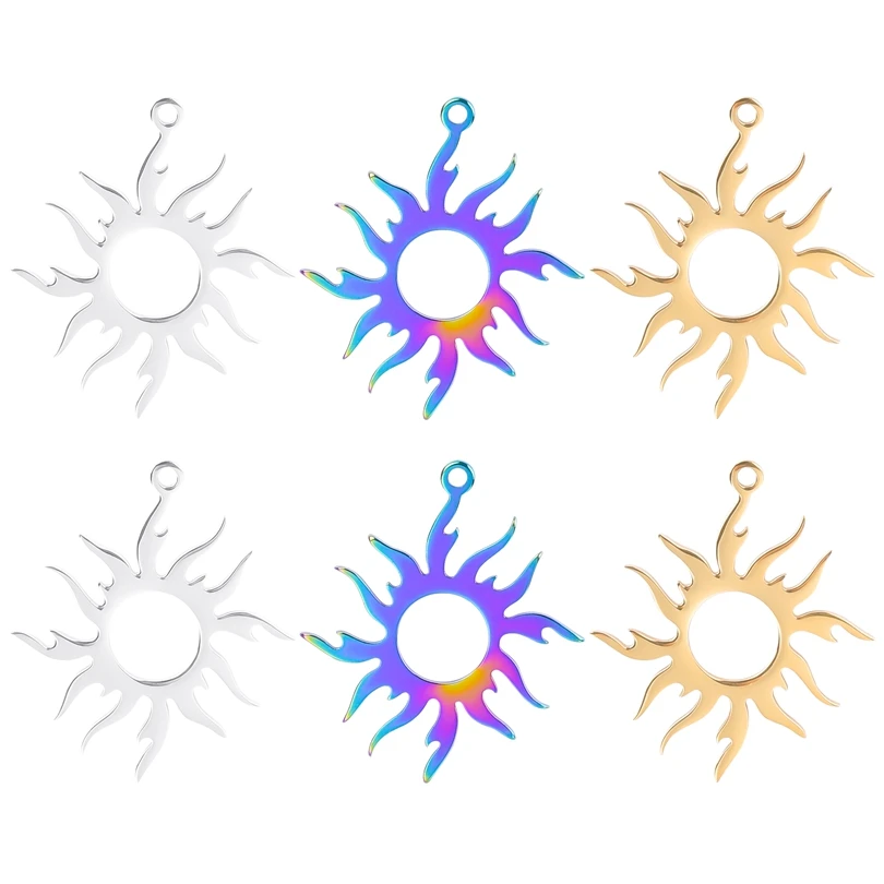 6Pcs/Lot Trendy Sun Stainless Steel Charms DIY Craft Jewelry Making Men's Pendant Necklace Phone Charm Pendant Bulk Accessories
6Pcs/Lot Trendy Sun Stainless Steel Charms DIY Craft Jewelry Making Men's Pendant Necklace Phone Charm Pendant Bulk Accessories