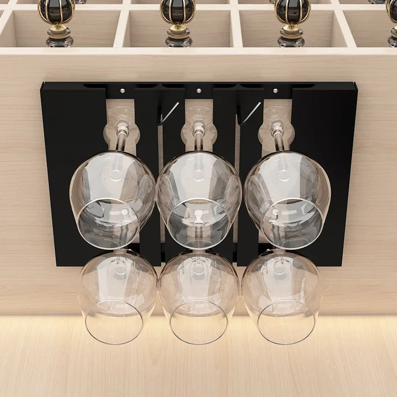 

Wine Shelf Hooks Counter Space-saving Rack Storage Glass Steel Cup Holder Stand Pokal Under Cabinet Stainless Bar Goblet Hanging