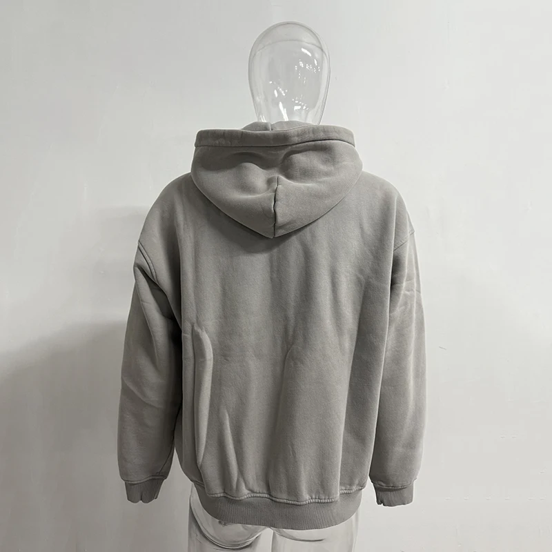 IEFB Men's Wear Wax Printing Vintage Male Hoodies Oversized Loose Zipper Water Washed Plush Sweatshirt Trendy New 9C9349 49 S8f00764bd10b43d59ef4dafdd5e5b9eay