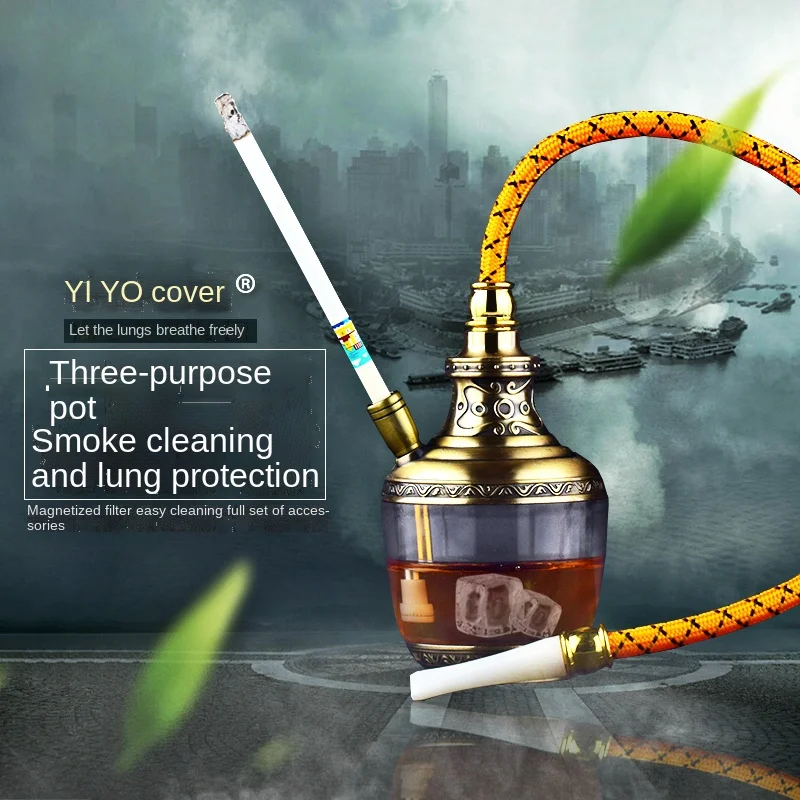 high-end three-way hookah filter water pipe men's cigarette holder cigarette shredded hookah bag pot portable full set
high-end three-way hookah filter water pipe men's cigarette holder cigarette shredded hookah bag pot portable full set