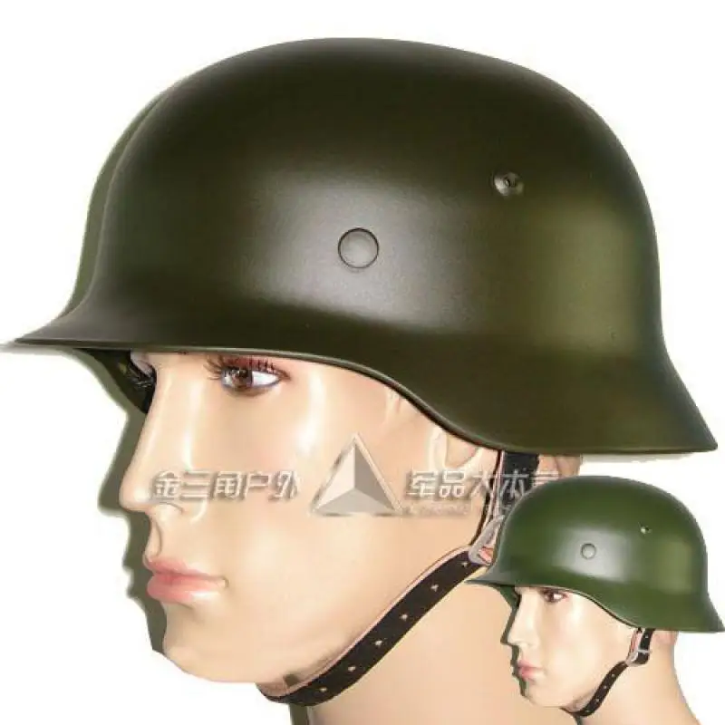 

High strength stainless steel classic World War II German mode 1/2 helmet. Suitable for Harley motorcycle protective helmet M35