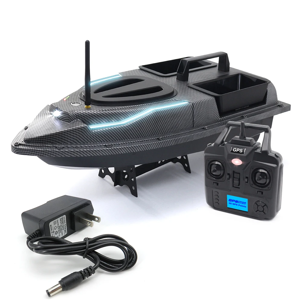 

GPS Fishing Bait Boat 500m Remote Control Dual Motor Fish Finder 1.5KG Loading Automatic Return Correction LED Light for Fishing