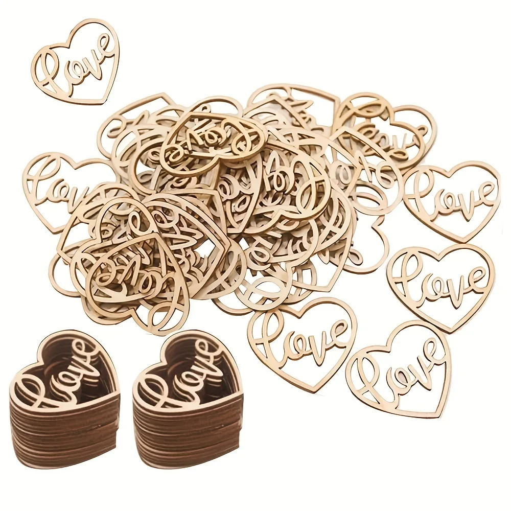 50 pcs Wooden Embellishments Weddings Heart Shaped DIY Cutout Wooden Slices Unfinished for Parties Anniversaries
50 pcs Wooden Embellishments Weddings Heart Shaped DIY Cutout Wooden Slices Unfinished for Parties Anniversaries
