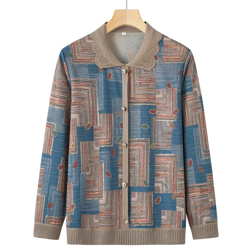 New Fashionable Long Sleeve Top Middle Aged Mother Spring Autumn Polo Bottom Shirt Buttons Cardigan Women Knitwears Sweater 4XL
New Fashionable Long Sleeve Top Middle Aged Mother Spring Autumn Polo Bottom Shirt Buttons Cardigan Women Knitwears Sweater 4XL