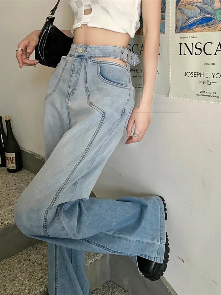 Elegant High Waist Jeans Women Basic Hollow Vintage Denim Trousers Office Lady Straight Wide Leg Pants Korea Fashion 2023 Summer
Elegant High Waist Jeans Women Basic Hollow Vintage Denim Trousers Office Lady Straight Wide Leg Pants Korea Fashion 2023 Summer