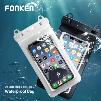 FONKEN 방수 휴대폰 케이스 파우치 가방, 아이폰 14, 13, 12, 11 프로 맥스, 삼성, 화웨이, 방수 수중 케이스, 스마트폰 커버