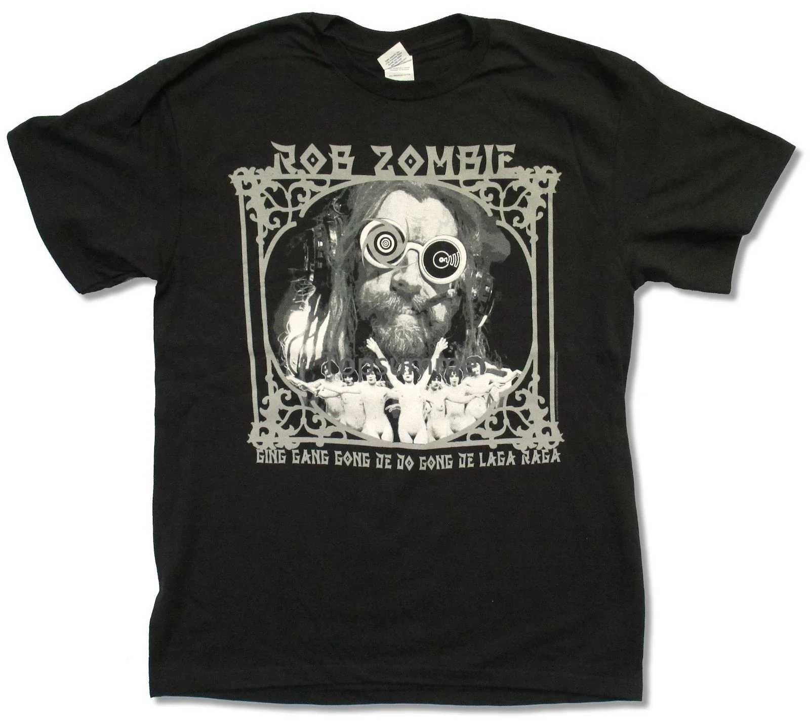 

Rob Zombie Ging Gang Gong Black T-Shirt New White Metal Adult Fashion Men'S T Shirts Short Sleeve T-Shirt Fashion