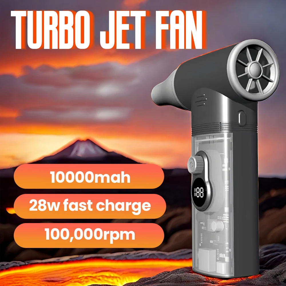 

Mini Turbo Jet Fan 100000RPM Wind Speed Brushless Motor Handheld Duct Fan High-Performance Cyclone Turbo Electric Blower