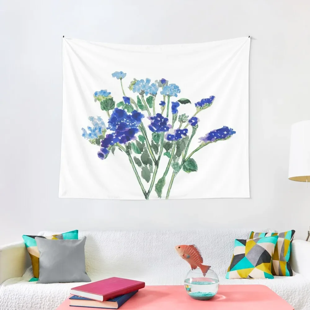 

blue flowerwatercolor Tapestry Bedrooms Decorations Aesthetic Room Decor Korean Decoration Home Tapestry