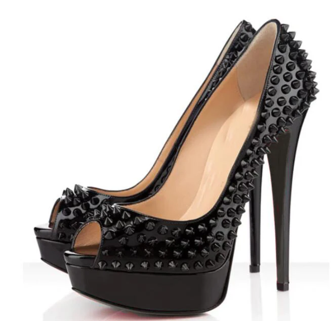 UVRCOS Black Peep Toe Spikes Pumps Sexy Leather Rivets Studded Platform pumps Office Ladies Dress Shoes Red
UVRCOS Black Peep Toe Spikes Pumps Sexy Leather Rivets Studded Platform pumps Office Ladies Dress Shoes Red