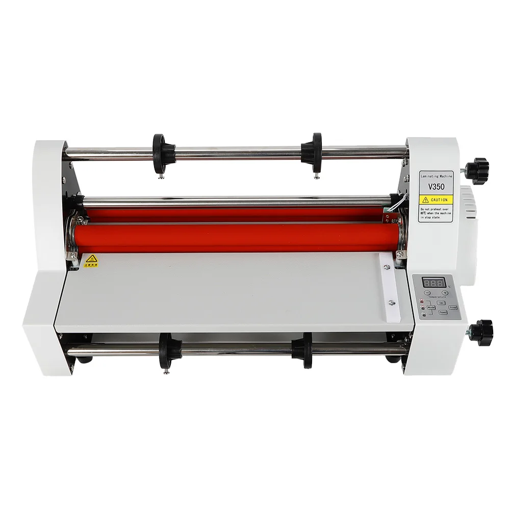 

Single and Dual Sided Laminating Machine, Hot and Cold Roll Laminator, V350, 13"