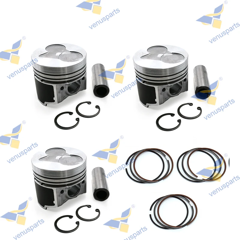 

3 Set D722 Piston + Piston Rings Kit Set STD 67mm for Kubota Z482 16851-21114 67*1.5HK+1.5+3mm