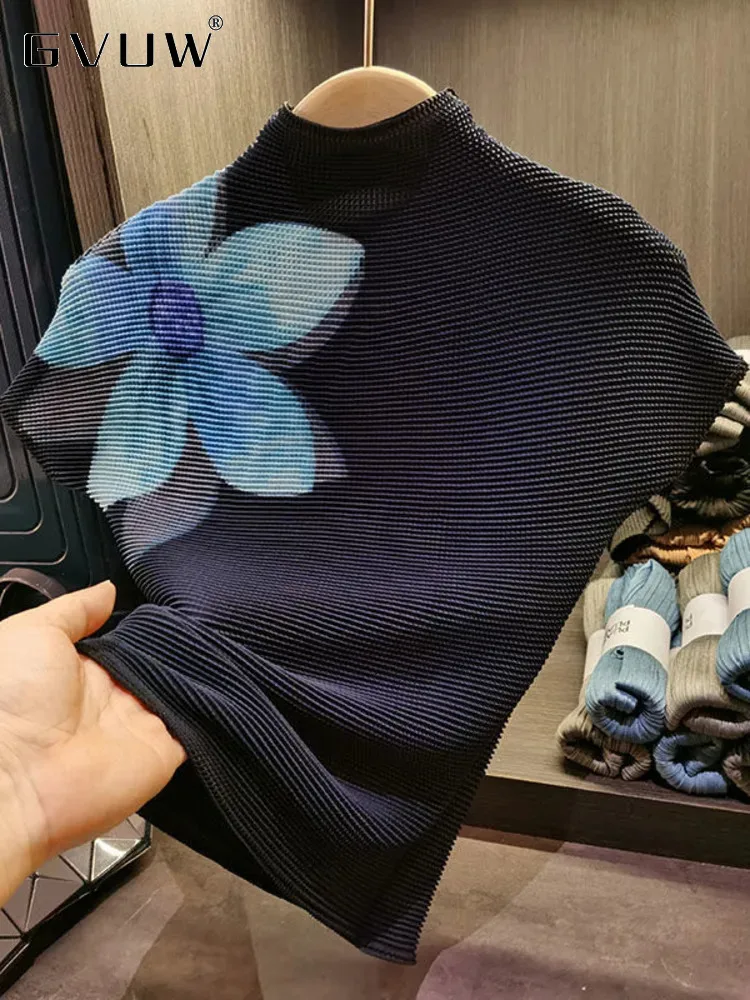 Женская плиссированная футболка GVUW, облегающий Удобный Повседневный Топ с воротником-стойкой и коротким рукавом, с градиентом, весна 2024, 17J0413
Женская плиссированная футболка GVUW, облегающий Удобный Повседневный Топ с воротником-стойкой и коротким рукавом, с градиентом, весна 2024, 17J0413